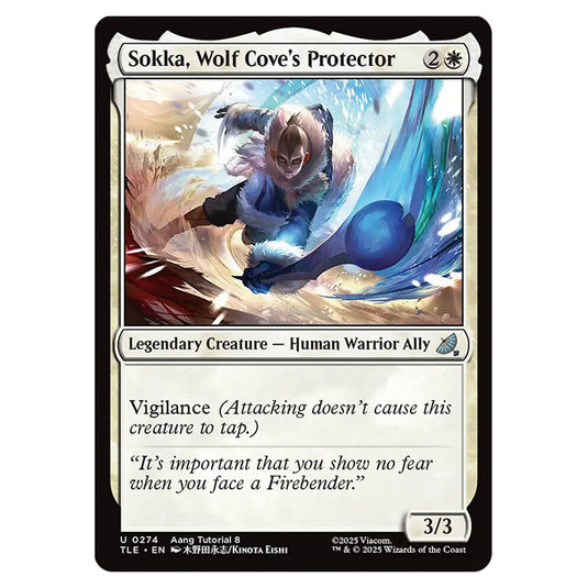Sokka, Wolf Cove's Protector 0274 card from the Magic The Gathering set Avatar: The Last Airbender Eternal