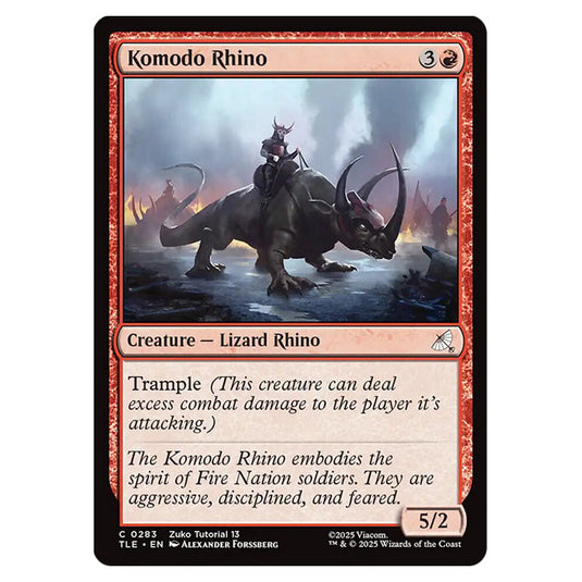 Komodo Rhino 0283 card from the Magic The Gathering set Avatar: The Last Airbender Eternal