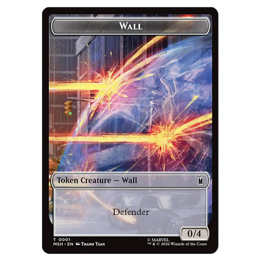Wall 0001 card from the Magic The Gathering set Marvel Super Heroes Tokens