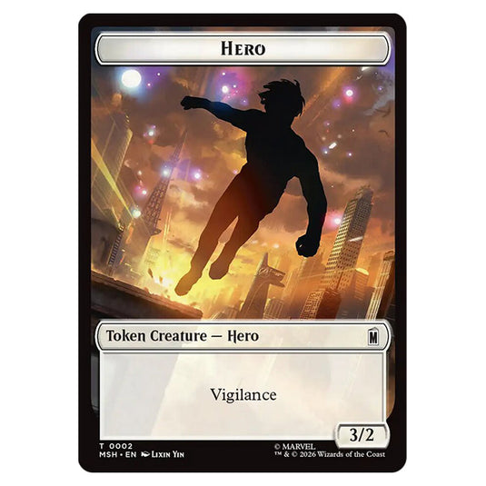 Hero 0002 card from the Magic The Gathering set Marvel Super Heroes Tokens