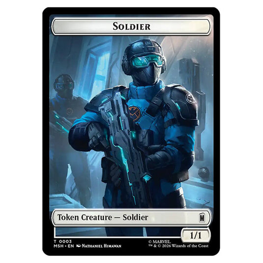Soldier 0003 card from the Magic The Gathering set Marvel Super Heroes Tokens
