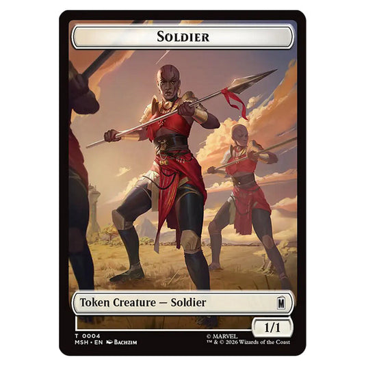 Soldier 0004 card from the Magic The Gathering set Marvel Super Heroes Tokens