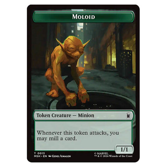 Moloid 0013 card from the Magic The Gathering set Marvel Super Heroes Tokens