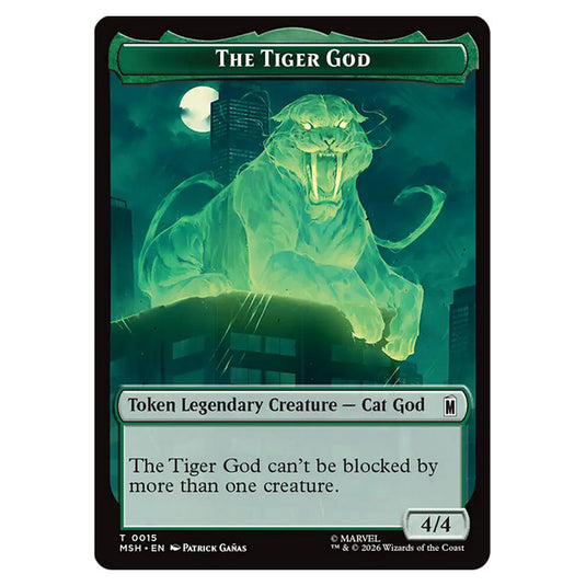 The Tiger God 0015 card from the Magic The Gathering set Marvel Super Heroes Tokens