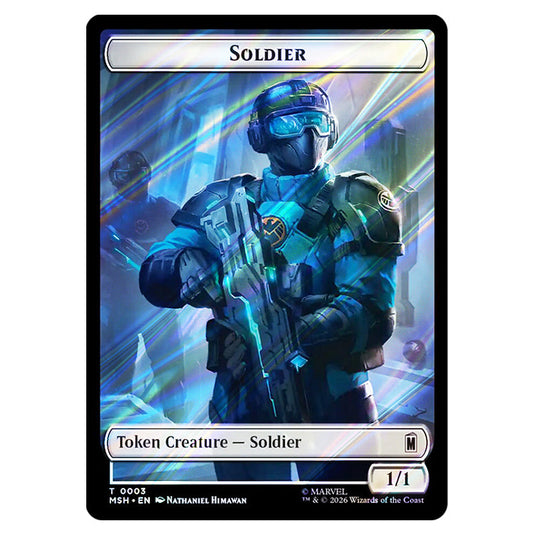 Soldier 0003 card from the Magic The Gathering set Marvel Super Heroes Tokens