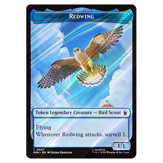 Redwing 0007 card from the Magic The Gathering set Marvel Super Heroes Tokens