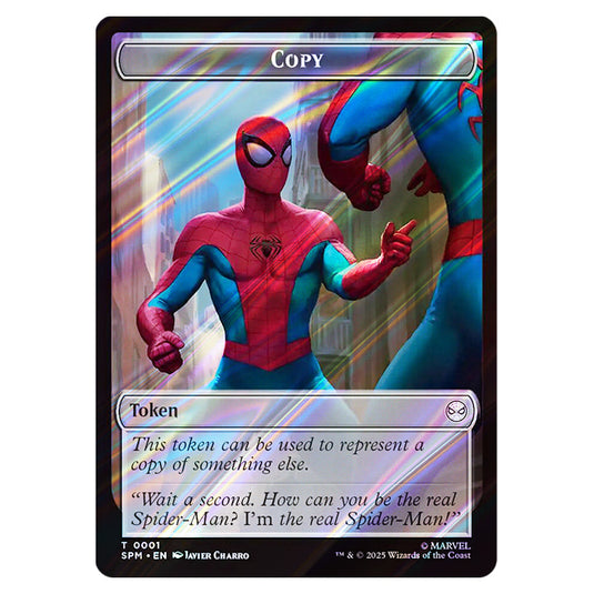 Copy 0001 card from the Magic The Gathering set Marvel's Spider-Man Tokens