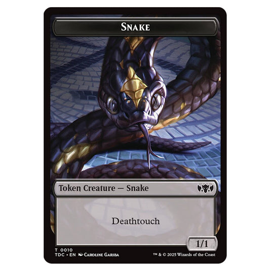 Snake 0010 card from the Magic The Gathering set Tarkir: Dragonstorm Commander Tokens