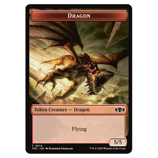 Dragon 0014 card from the Magic The Gathering set Tarkir: Dragonstorm Commander Tokens