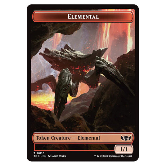 Elemental 0016 card from the Magic The Gathering set Tarkir: Dragonstorm Commander Tokens