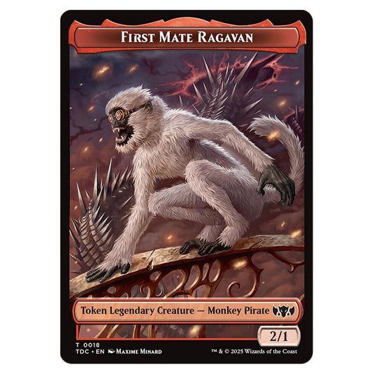 First Mate Ragavan 0018 card from the Magic The Gathering set Tarkir: Dragonstorm Commander Tokens