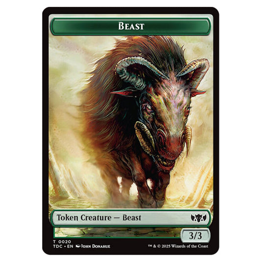 Beast 0020 card from the Magic The Gathering set Tarkir: Dragonstorm Commander Tokens