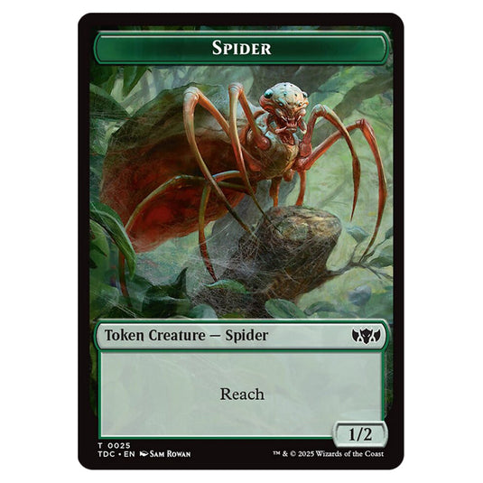 Spider 0025 card from the Magic The Gathering set Tarkir: Dragonstorm Commander Tokens
