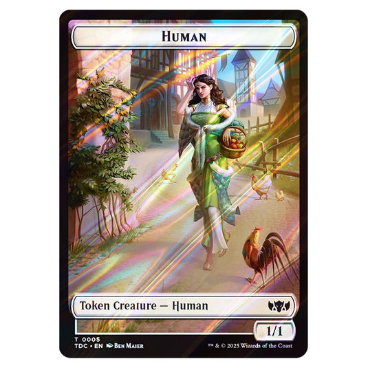Human 0005 card from the Magic The Gathering set Tarkir: Dragonstorm Commander Tokens
