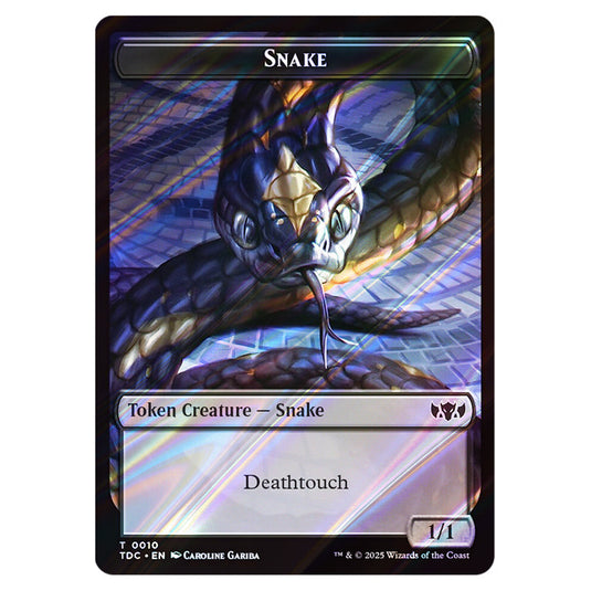 Snake 0010 card from the Magic The Gathering set Tarkir: Dragonstorm Commander Tokens