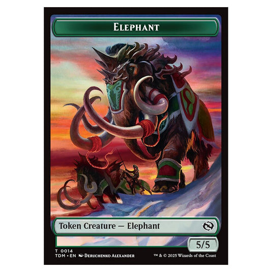 Elephant 0014 card from the Magic The Gathering set Tarkir: Dragonstorm Tokens