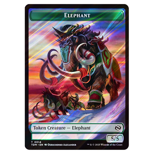 Elephant 0014 card from the Magic The Gathering set Tarkir: Dragonstorm Tokens