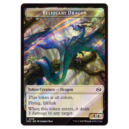 Reliquary Dragon 0015 card from the Magic The Gathering set Tarkir: Dragonstorm Tokens