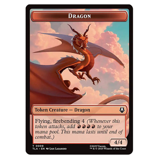 Dragon 0009 card from the Magic The Gathering set Avatar: The Last Airbender Tokens