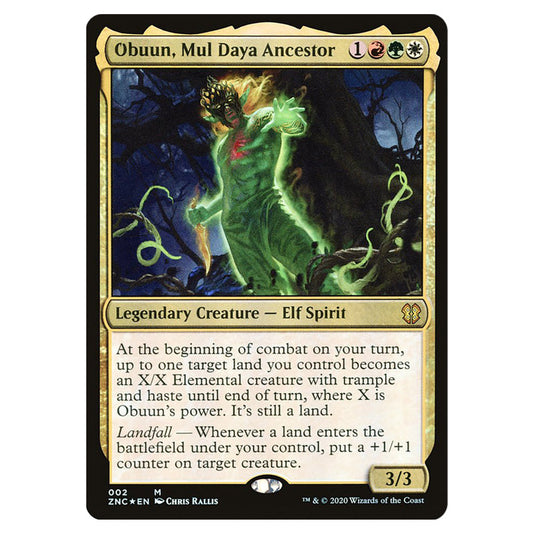 Obuun, Mul Daya Ancestor 002 card from the Magic The Gathering set Zendikar Rising Commander