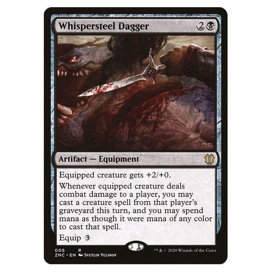 Whispersteel Dagger 005 card from the Magic The Gathering set Zendikar Rising Commander