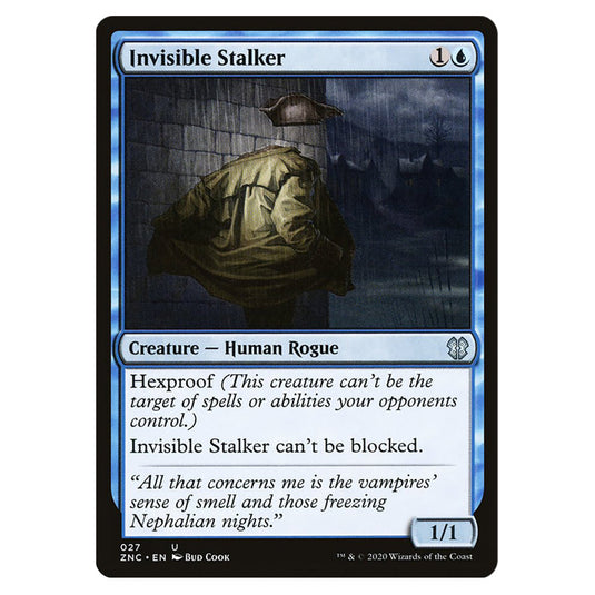 Invisible Stalker 027 card from the Magic The Gathering set Zendikar Rising Commander
