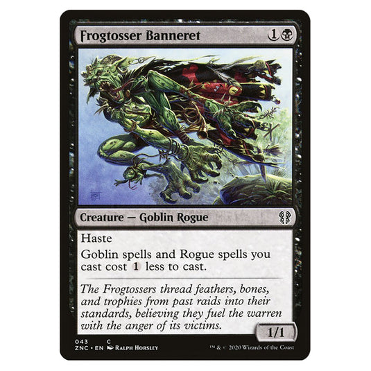 Frogtosser Banneret 043 card from the Magic The Gathering set Zendikar Rising Commander