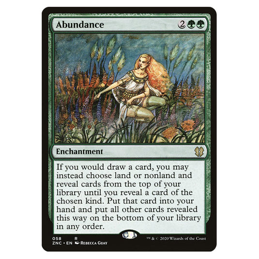 Abundance 058 card from the Magic The Gathering set Zendikar Rising Commander