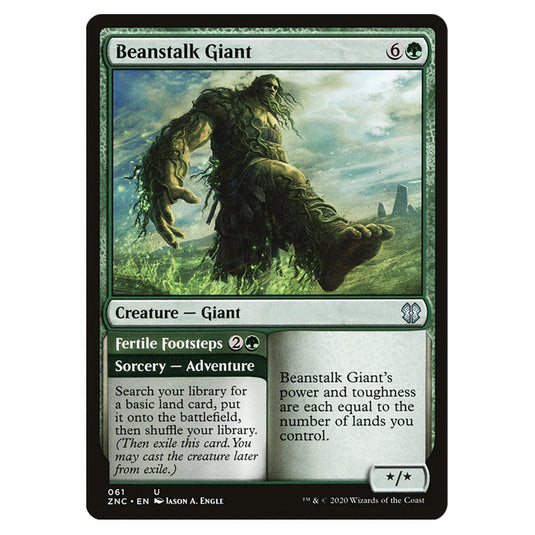 Beanstalk Giant // Fertile Footsteps 061 card from the Magic The Gathering set Zendikar Rising Commander
