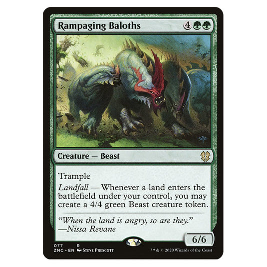 Rampaging Baloths 077 card from the Magic The Gathering set Zendikar Rising Commander