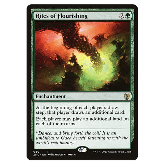 Rites of Flourishing 080 card from the Magic The Gathering set Zendikar Rising Commander