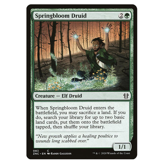 Springbloom Druid 083 card from the Magic The Gathering set Zendikar Rising Commander