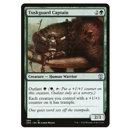 Tuskguard Captain 085 card from the Magic The Gathering set Zendikar Rising Commander
