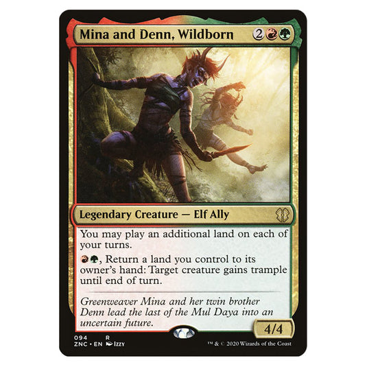 Mina and Denn, Wildborn 094 card from the Magic The Gathering set Zendikar Rising Commander