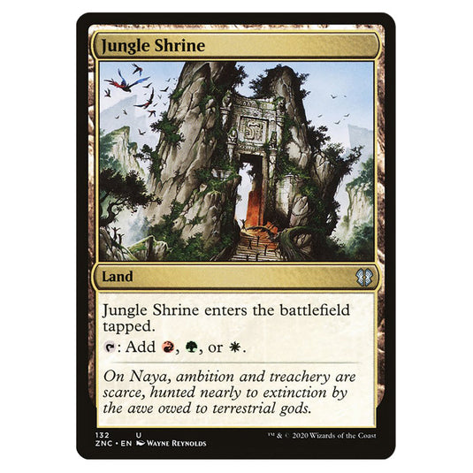 Jungle Shrine 132 card from the Magic The Gathering set Zendikar Rising Commander