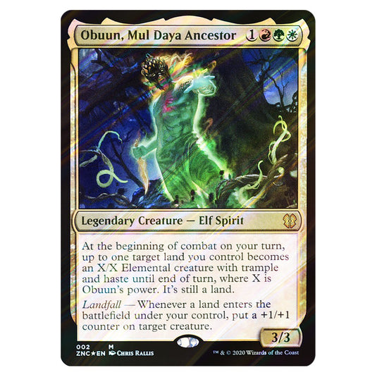Obuun, Mul Daya Ancestor 002 card from the Magic The Gathering set Zendikar Rising Commander