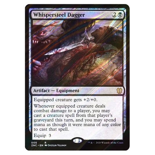 Whispersteel Dagger 005 card from the Magic The Gathering set Zendikar Rising Commander