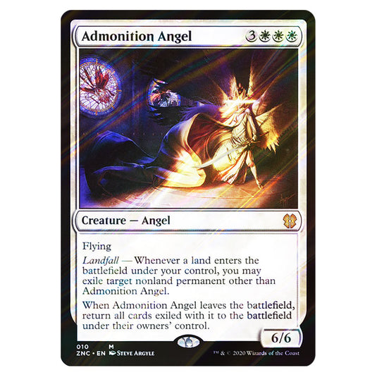 Admonition Angel 010 card from the Magic The Gathering set Zendikar Rising Commander