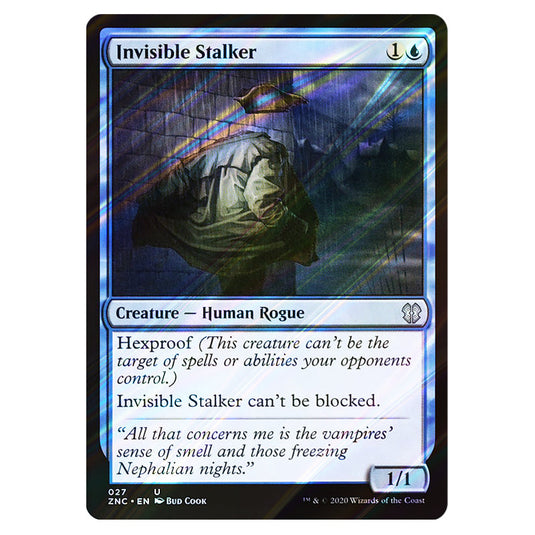 Invisible Stalker 027 card from the Magic The Gathering set Zendikar Rising Commander