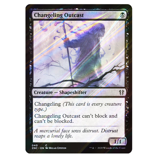 Changeling Outcast 040 card from the Magic The Gathering set Zendikar Rising Commander