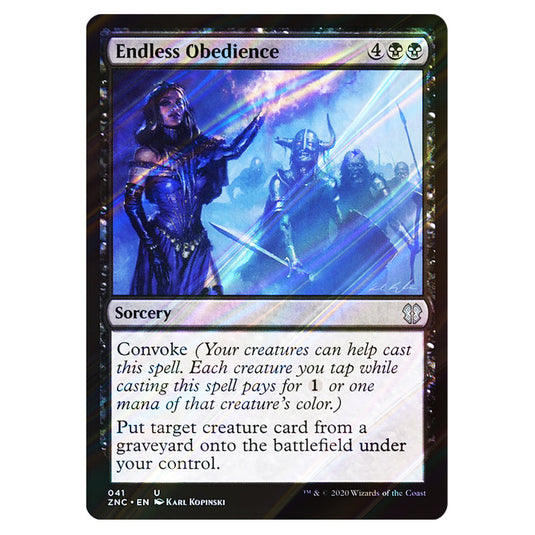 Endless Obedience 041 card from the Magic The Gathering set Zendikar Rising Commander