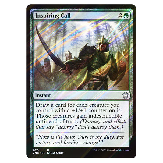 Inspiring Call 070 card from the Magic The Gathering set Zendikar Rising Commander