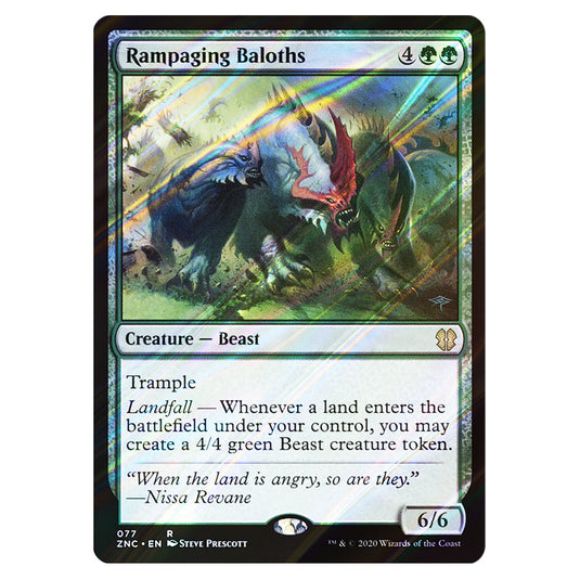 Rampaging Baloths 077 card from the Magic The Gathering set Zendikar Rising Commander