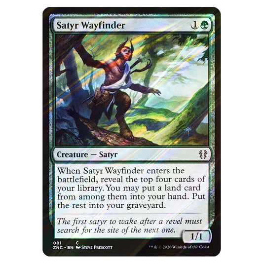 Satyr Wayfinder 081 card from the Magic The Gathering set Zendikar Rising Commander