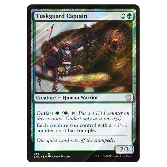 Tuskguard Captain 085 card from the Magic The Gathering set Zendikar Rising Commander