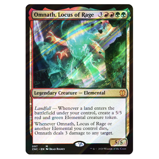 Omnath, Locus of Rage 097 card from the Magic The Gathering set Zendikar Rising Commander