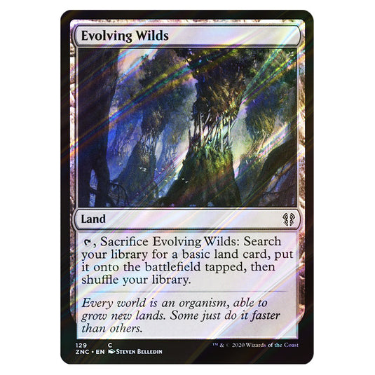 Evolving Wilds 129 card from the Magic The Gathering set Zendikar Rising Commander