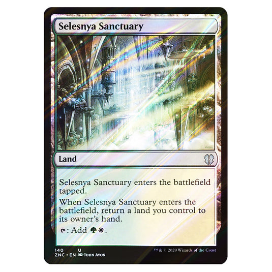 Selesnya Sanctuary 140 card from the Magic The Gathering set Zendikar Rising Commander