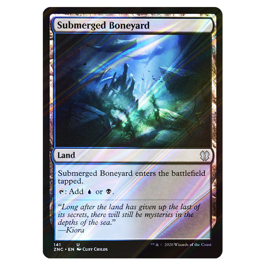 Submerged Boneyard 141 card from the Magic The Gathering set Zendikar Rising Commander