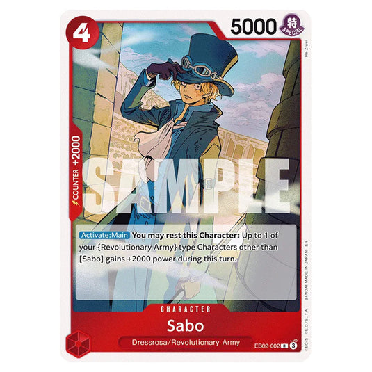Sabo EB02-002 card from the One Piece set Anime 25th Collection